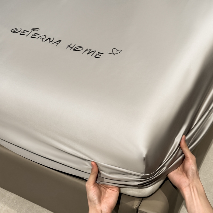 91家纺网 家纺一手货源 找家纺 利欧 2026新款水洗真丝-LI利-单床笠床笠三件套 利-胚芽灰