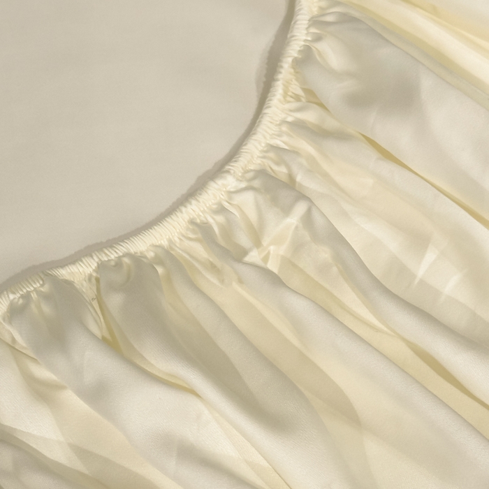 91家纺网 家纺一手货源 找家纺 利欧 2026新款水洗真丝-LI利-单床笠床笠三件套 利-象牙白