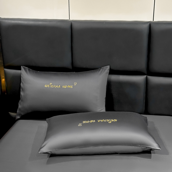 91家纺网 家纺一手货源 找家纺 利欧 2026新款水洗真丝-LI利-单床笠床笠三件套 利-高级灰