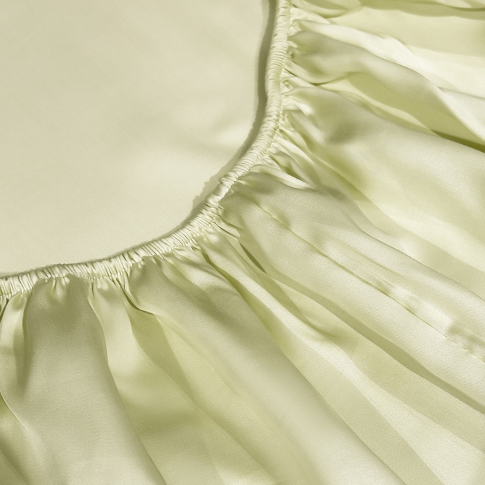 91家纺网 家纺一手货源 找家纺 利欧 2026新款水洗真丝-LI利-单床笠床笠三件套 利-青草绿