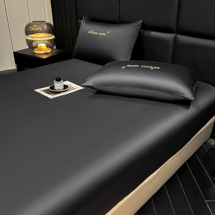 91家纺网 家纺一手货源 找家纺 利欧 2026新款水洗真丝-LI利-单床笠床笠三件套 利-高级灰（深图）