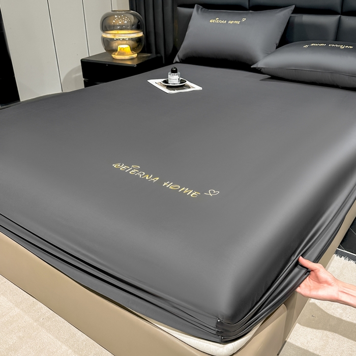 91家纺网 家纺一手货源 找家纺 利欧 2026新款水洗真丝-LI利-单床笠床笠三件套 利-高级灰