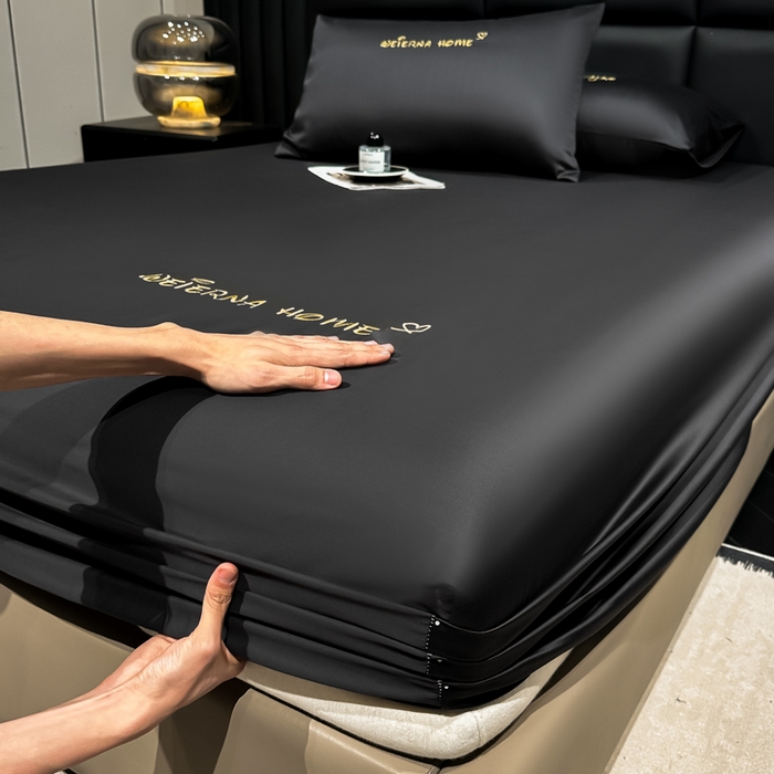 91家纺网 家纺一手货源 找家纺 利欧 2026新款水洗真丝-LI利-单床笠床笠三件套 利-高级灰（深图）