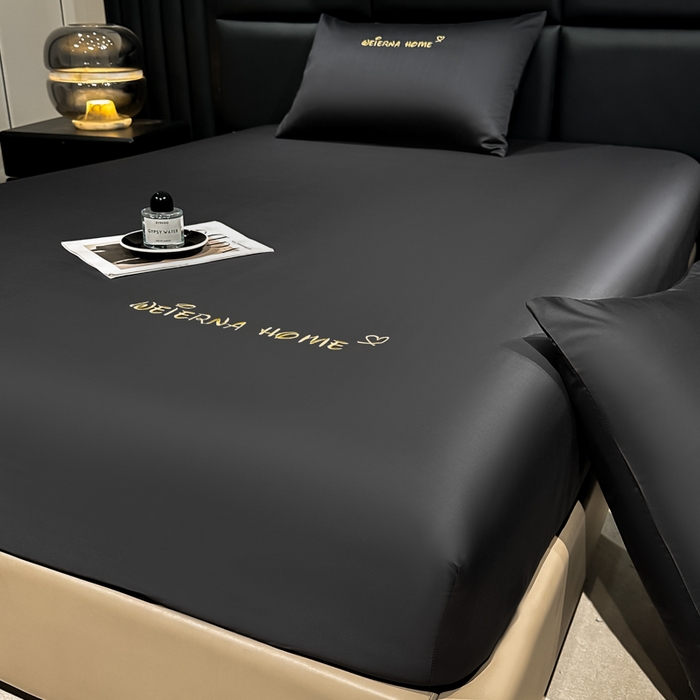 91家纺网 家纺一手货源 找家纺 利欧 2026新款水洗真丝-LI利-单床笠床笠三件套 利-高级灰（深图）