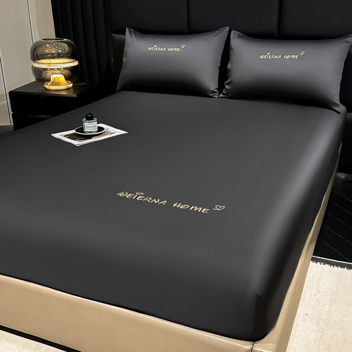 91家纺网 家纺一手货源 找家纺 利欧 2026新款水洗真丝-LI利-单床笠床笠三件套 利-高级灰（深图）