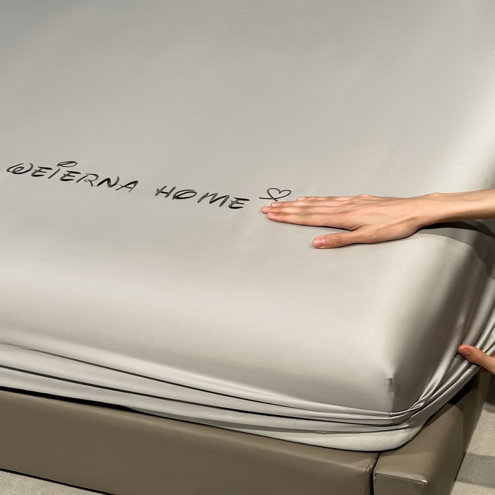 91家纺网 家纺一手货源 找家纺 利欧 2026新款水洗真丝-LI利-单床笠床笠三件套 利-胚芽灰