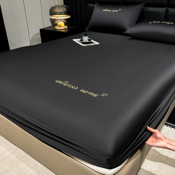 91家纺网 家纺一手货源 找家纺 利欧 2026新款水洗真丝-LI利-单床笠床笠三件套 利-高级灰（深图）