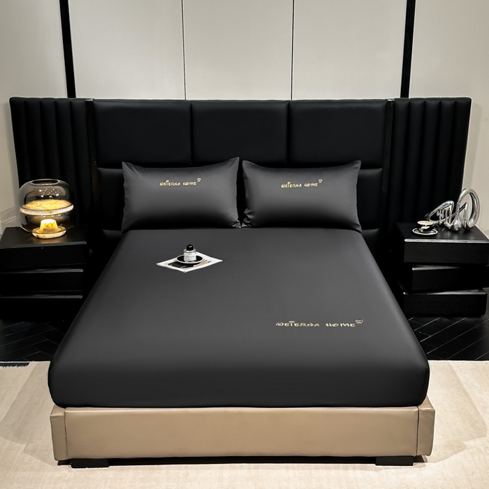 91家纺网 家纺一手货源 找家纺 利欧 2026新款水洗真丝-LI利-单床笠床笠三件套 利-高级灰（深图）