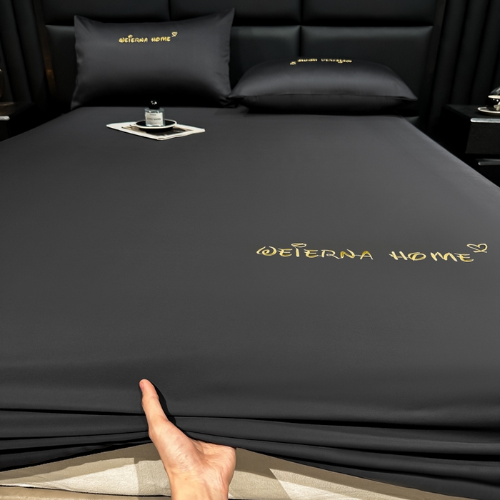 91家纺网 家纺一手货源 找家纺 利欧 2026新款水洗真丝-LI利-单床笠床笠三件套 利-高级灰（深图）