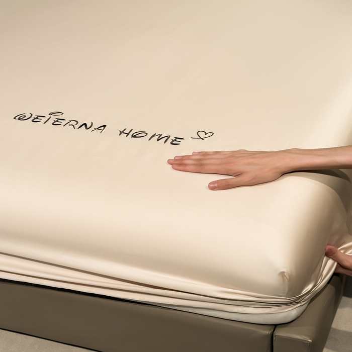 91家纺网 家纺一手货源 找家纺 利欧 2026新款水洗真丝-LI利-单床笠床笠三件套 利-香槟金