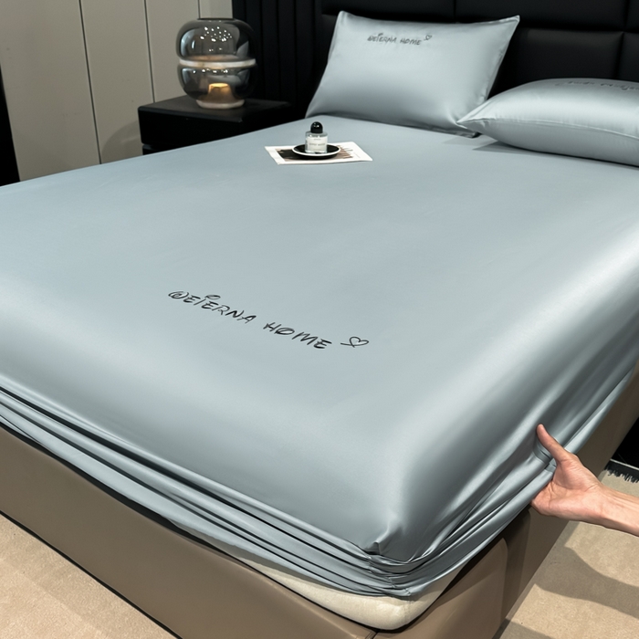 91家纺网 家纺一手货源 找家纺 利欧 2026新款水洗真丝-LI利-单床笠床笠三件套 利-浅银灰