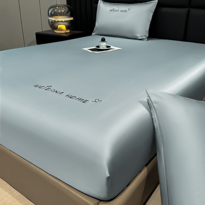 91家纺网 家纺一手货源 找家纺 利欧 2026新款水洗真丝-LI利-单床笠床笠三件套 利-浅银灰