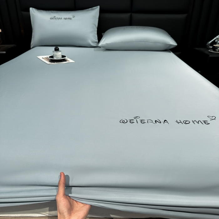 91家纺网 家纺一手货源 找家纺 利欧 2026新款水洗真丝-LI利-单床笠床笠三件套 利-浅银灰