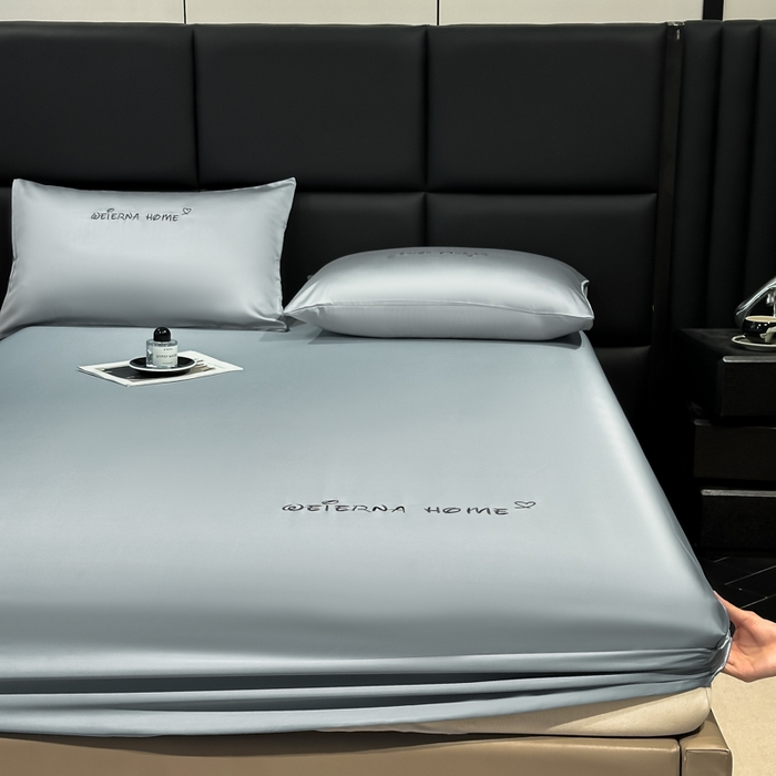 91家纺网 家纺一手货源 找家纺 利欧 2026新款水洗真丝-LI利-单床笠床笠三件套 利-浅银灰