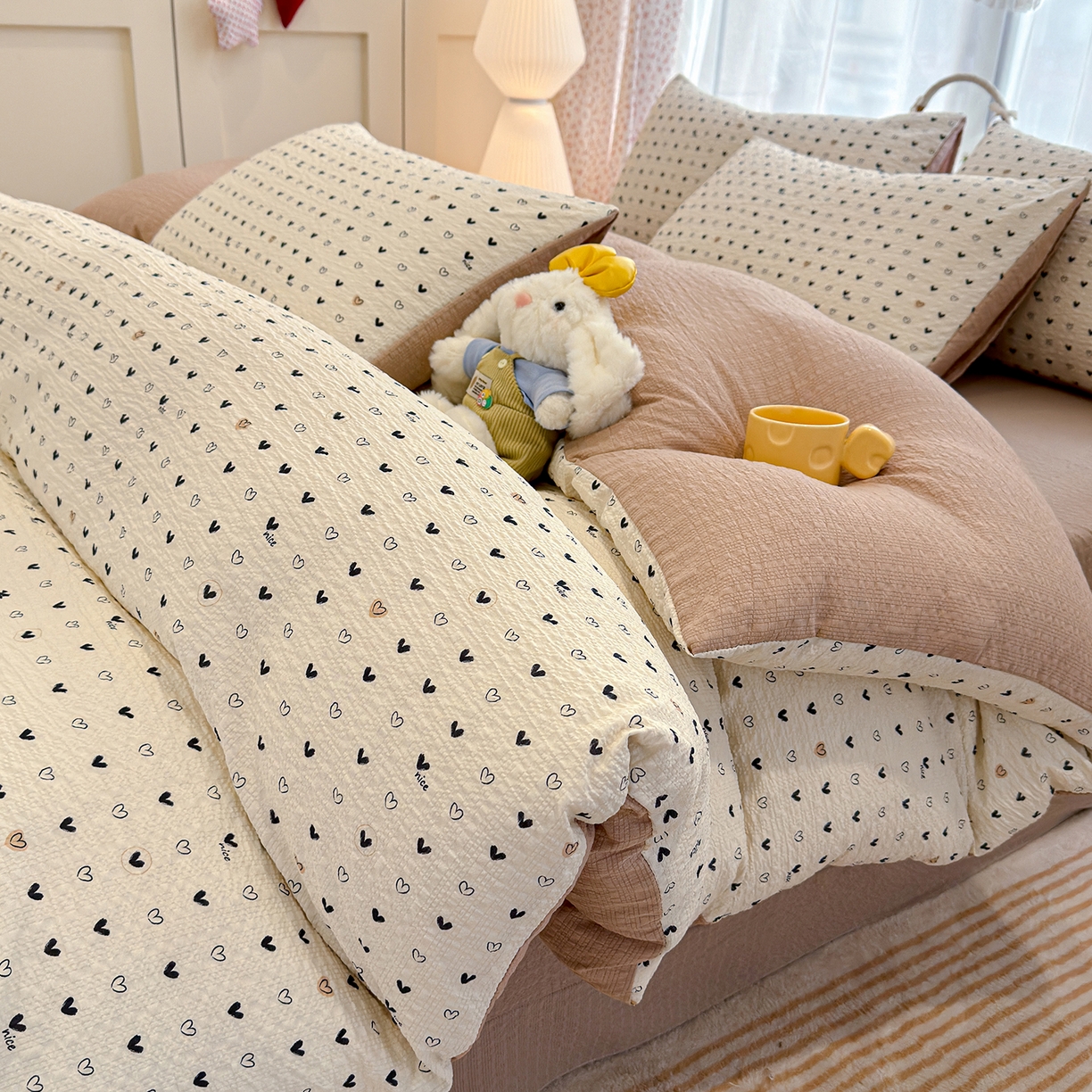 91家纺网 家纺一手货源 找家纺 （总）竹合家纺 2026春夏新品高克重A类泡芙纱泡泡皱皱纱四件套