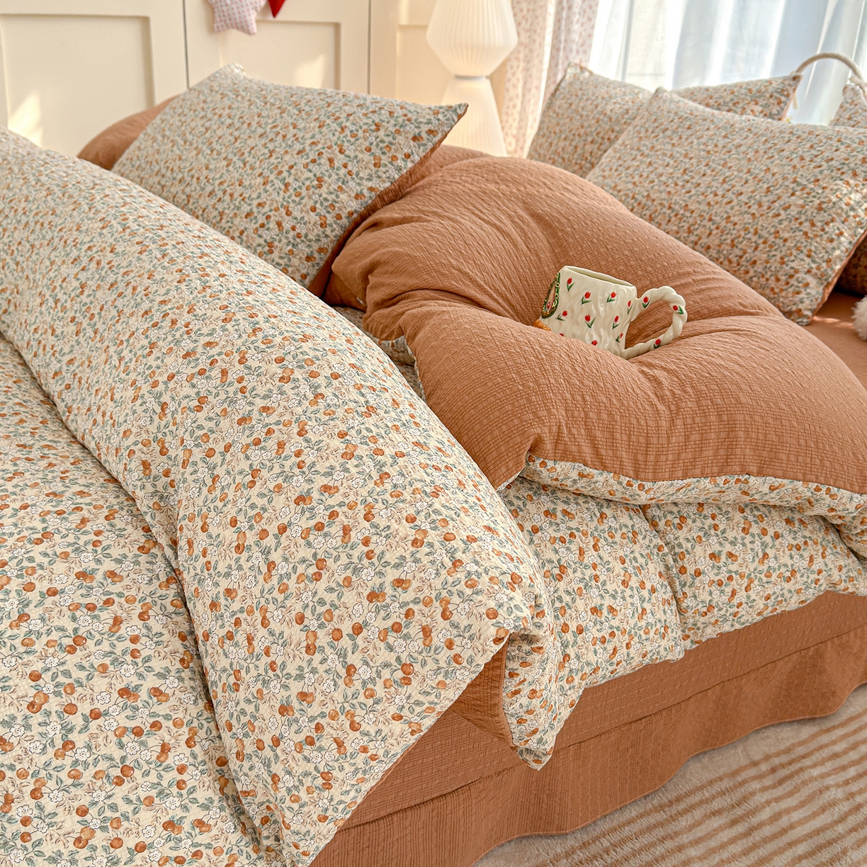 91家纺网 家纺一手货源 找家纺 （总）竹合家纺 2026春夏新品高克重A类泡芙纱泡泡皱皱纱四件套