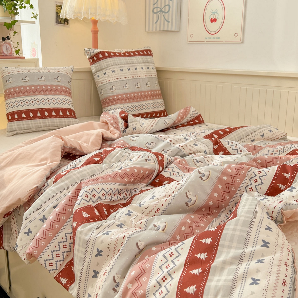 91家纺网 家纺一手货源 找家纺 （总）番茄+ 2026新款全棉纯棉13070小清新卡通全棉系列抱枕被