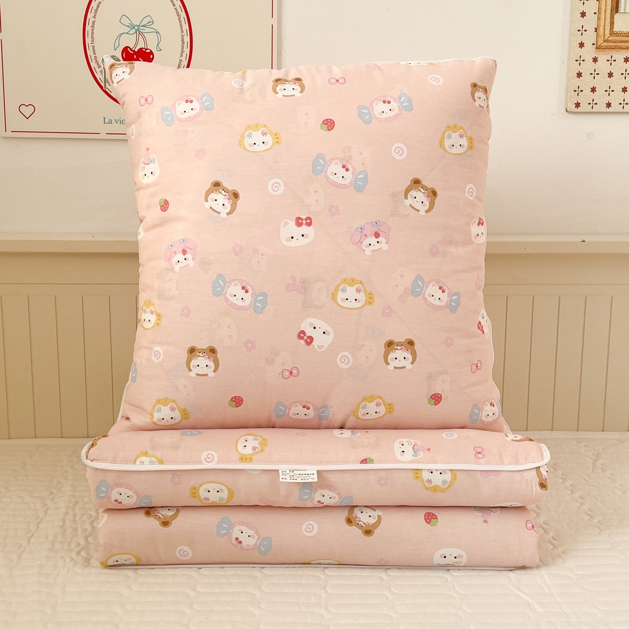 91家纺网 家纺一手货源 找家纺 （总）番茄+ 2026新款全棉纯棉13070小清新卡通全棉系列抱枕被