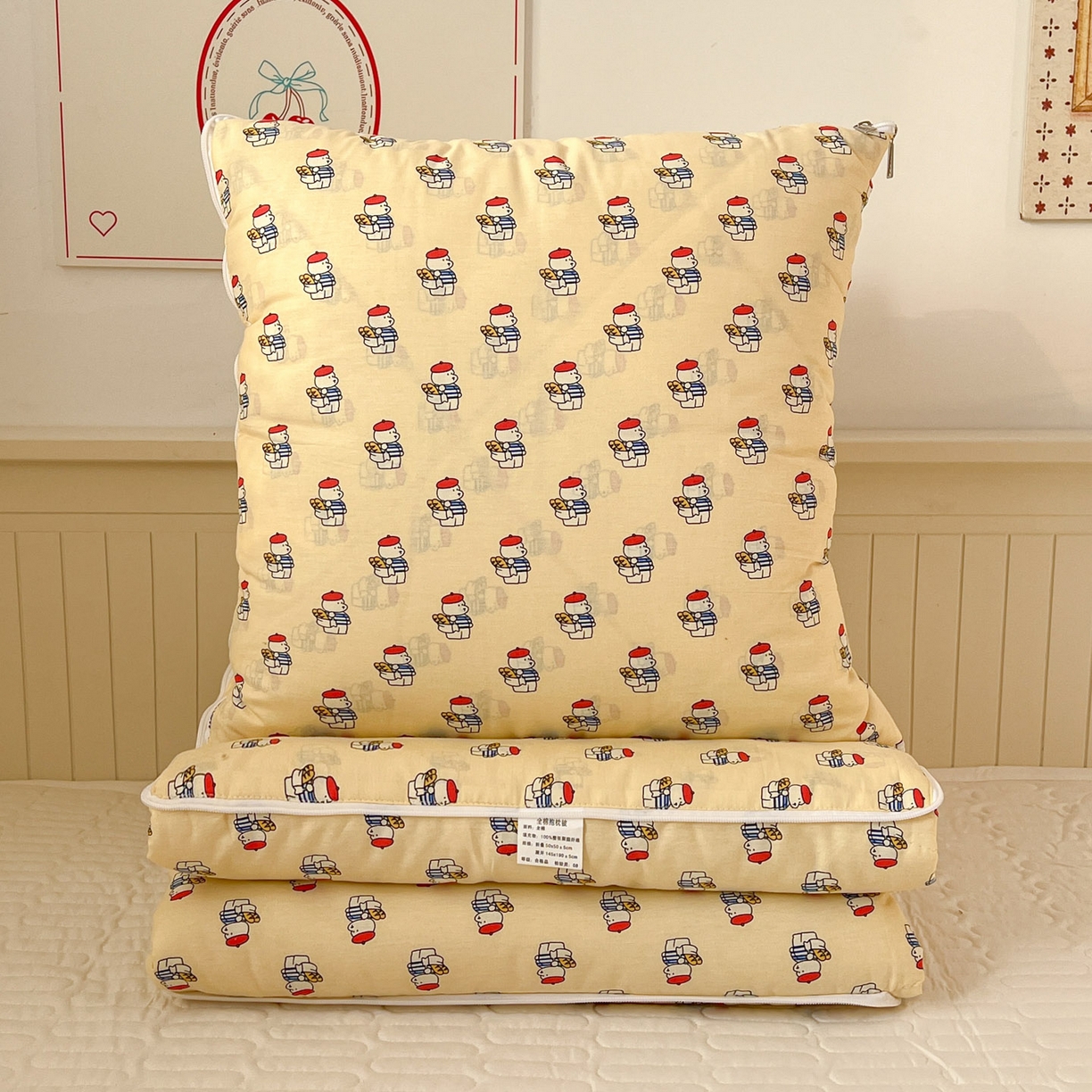 91家纺网 家纺一手货源 找家纺 （总）番茄+ 2026新款全棉纯棉13070小清新卡通全棉系列抱枕被