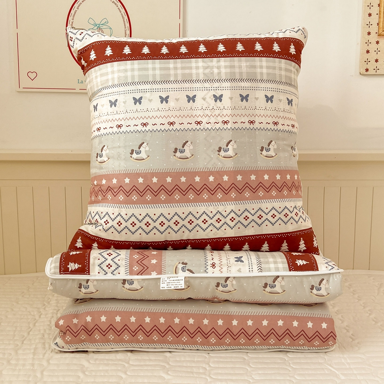 91家纺网 家纺一手货源 找家纺 （总）番茄+ 2026新款全棉纯棉13070小清新卡通全棉系列抱枕被