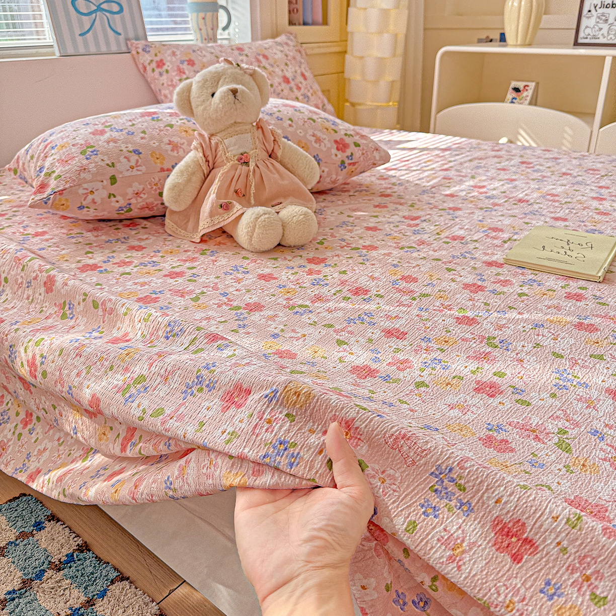 91家纺网 家纺一手货源 找家纺 仟人梦 2026新款云感双层纱印花单床单床单单件 云之瑶