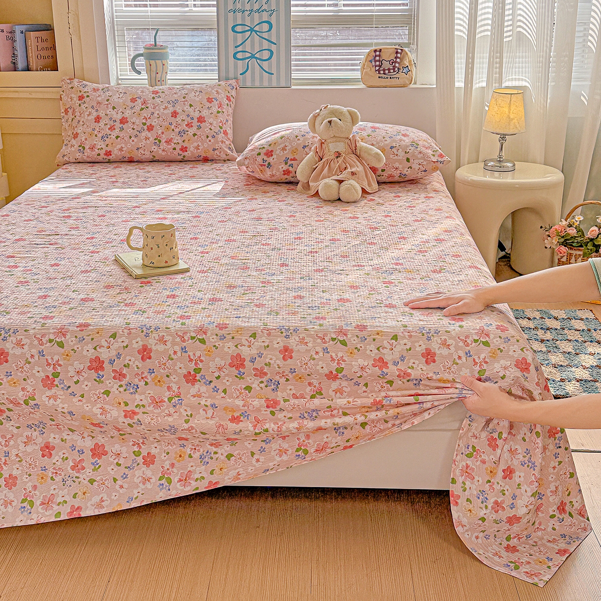 91家纺网 家纺一手货源 找家纺 仟人梦 2026新款云感双层纱印花单床单床单单件 云之瑶