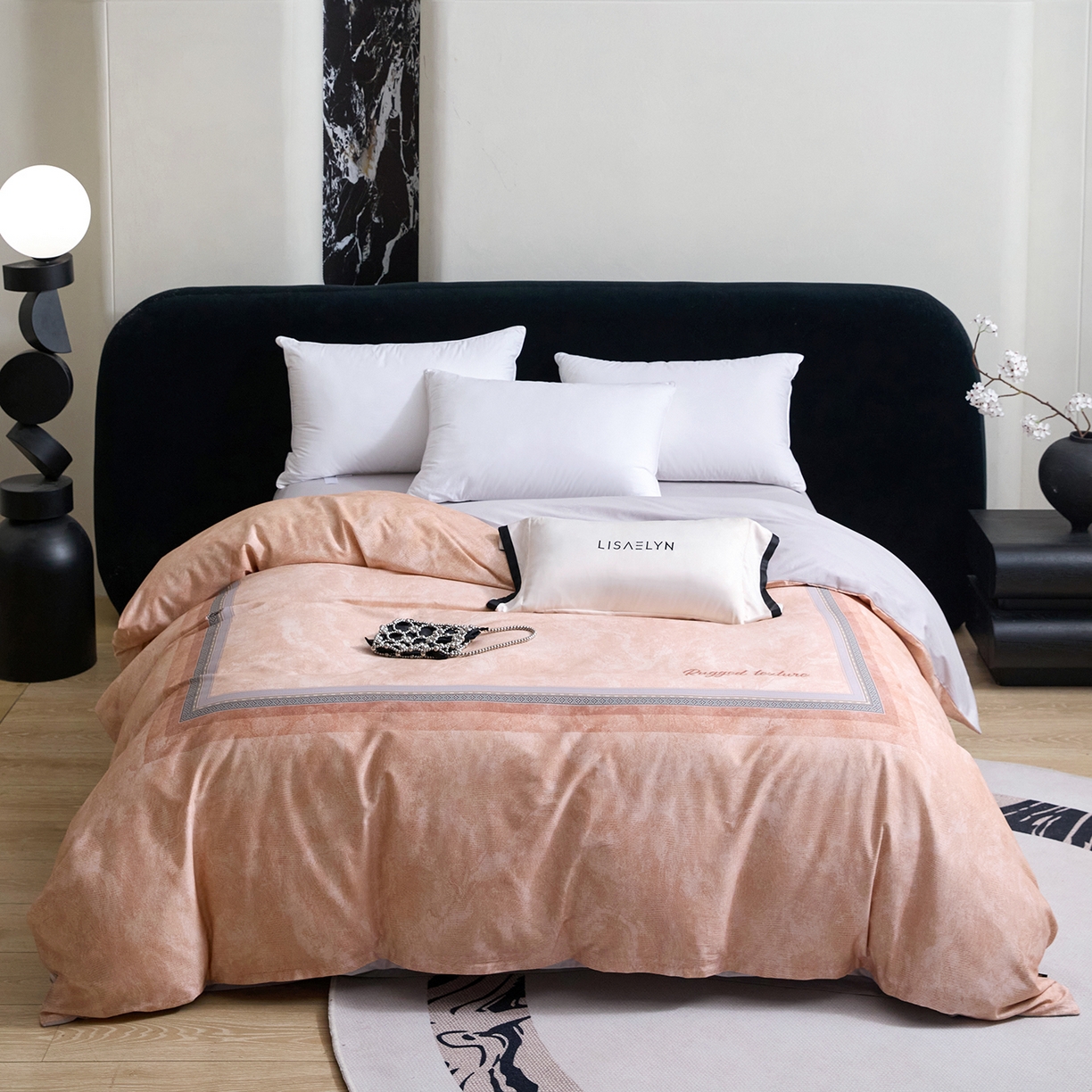 91家纺网 家纺一手货源 找家纺 梧桐树 2026新款60长绒棉平网大版系列四件套 P26罗卡芙桔