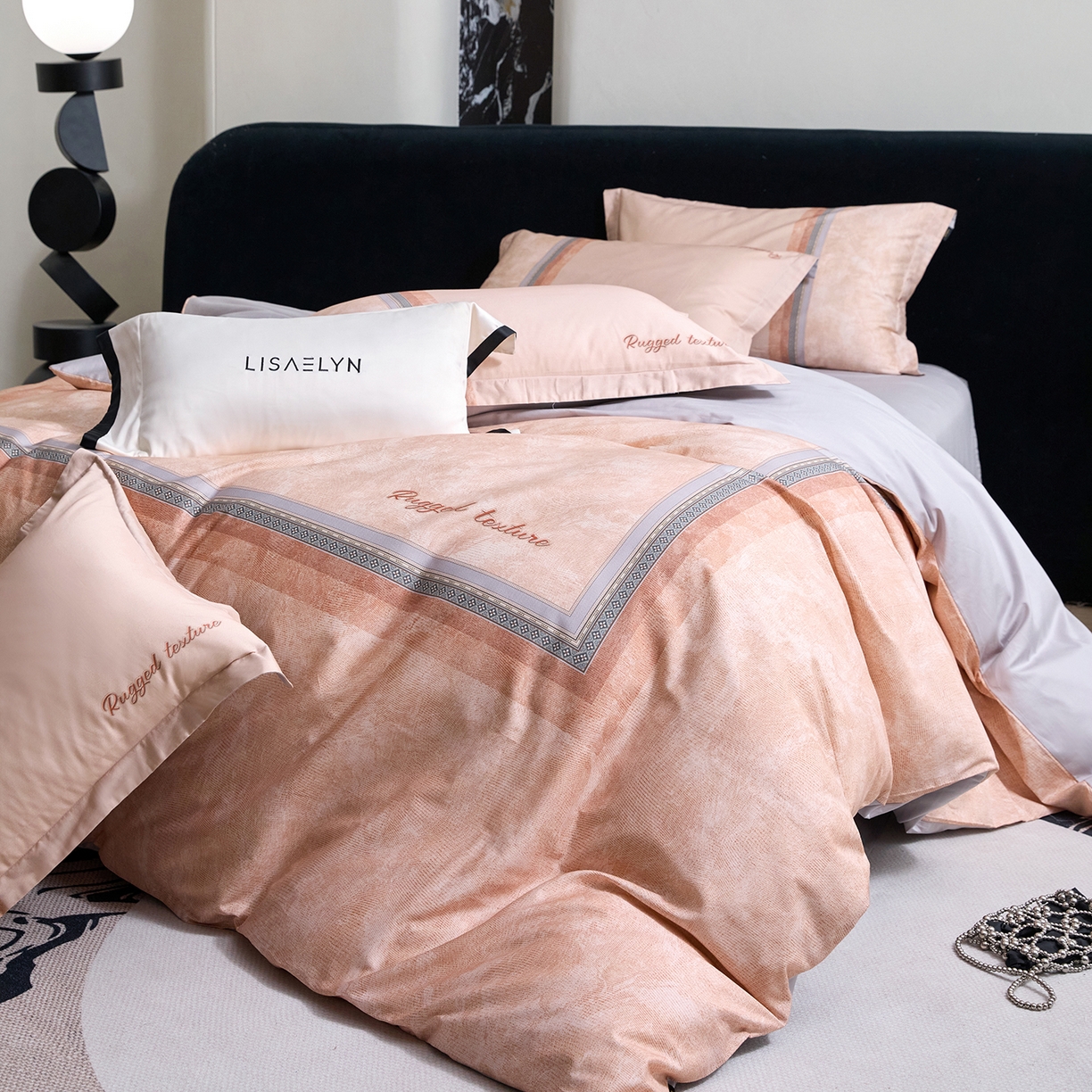 91家纺网 家纺一手货源 找家纺 梧桐树 2026新款60长绒棉平网大版系列四件套 P26罗卡芙桔