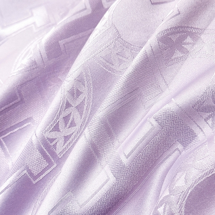 91家纺网 家纺一手货源 找家纺 优贝家纺 2026春夏新款提花水洗天丝冰丝天丝韩版夹棉床盖四件套 堇色齐梦