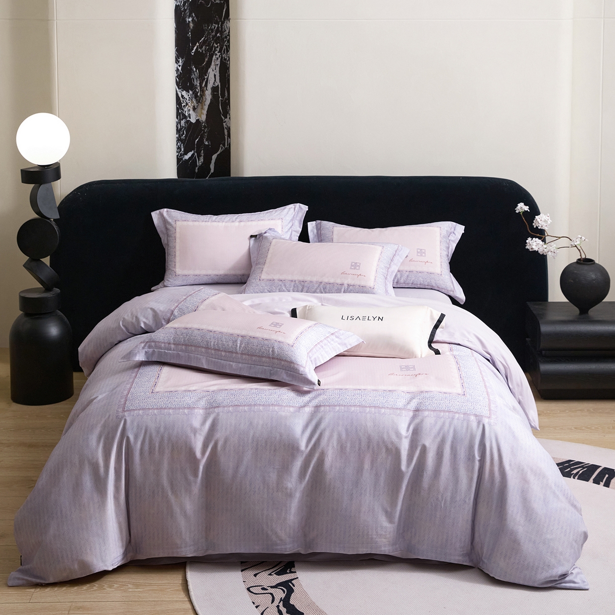 梧桐树 2026新款60长绒棉平网大版系列四件套 P28罗曼紫