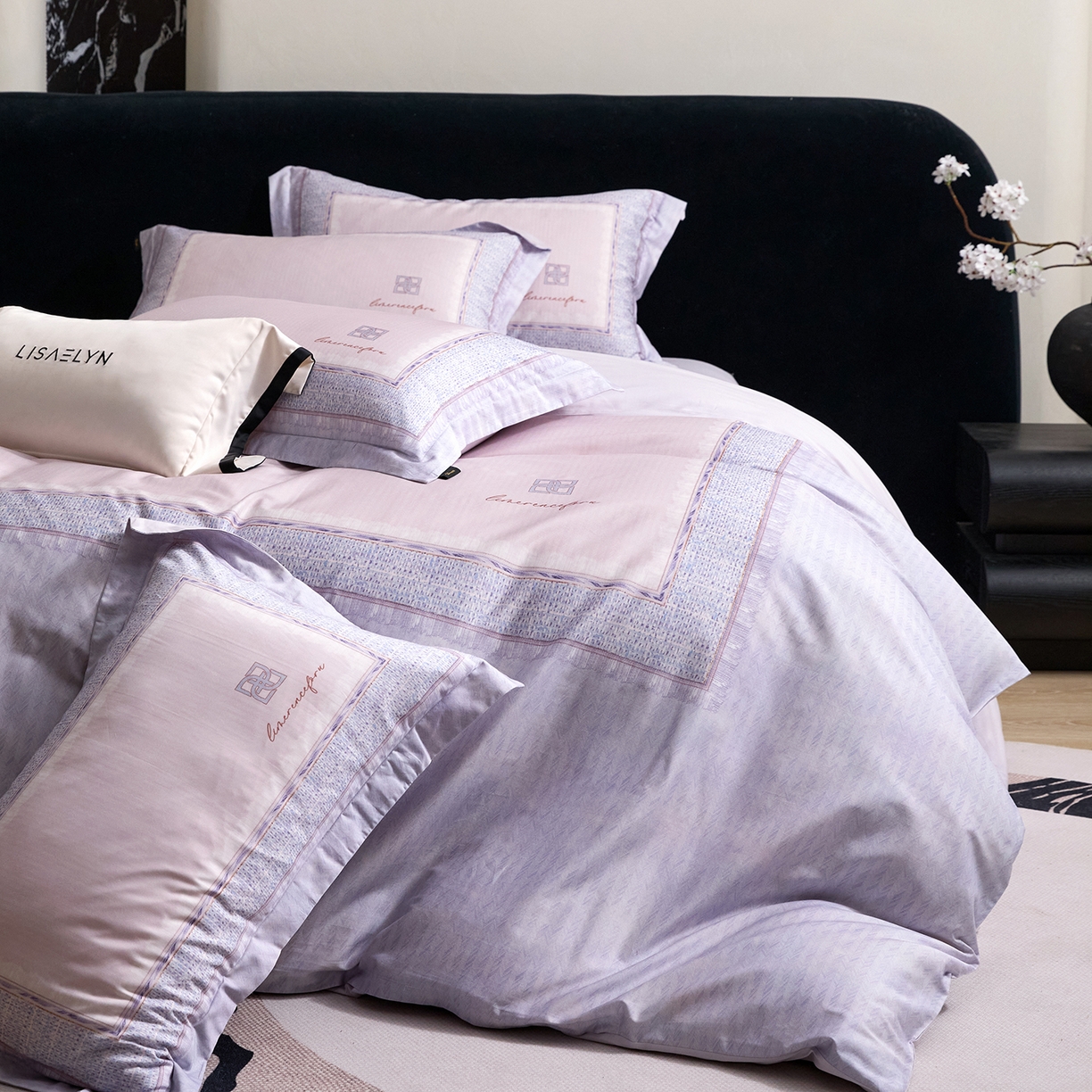 91家纺网 家纺一手货源 找家纺 梧桐树 2026新款60长绒棉平网大版系列四件套 P28罗曼紫