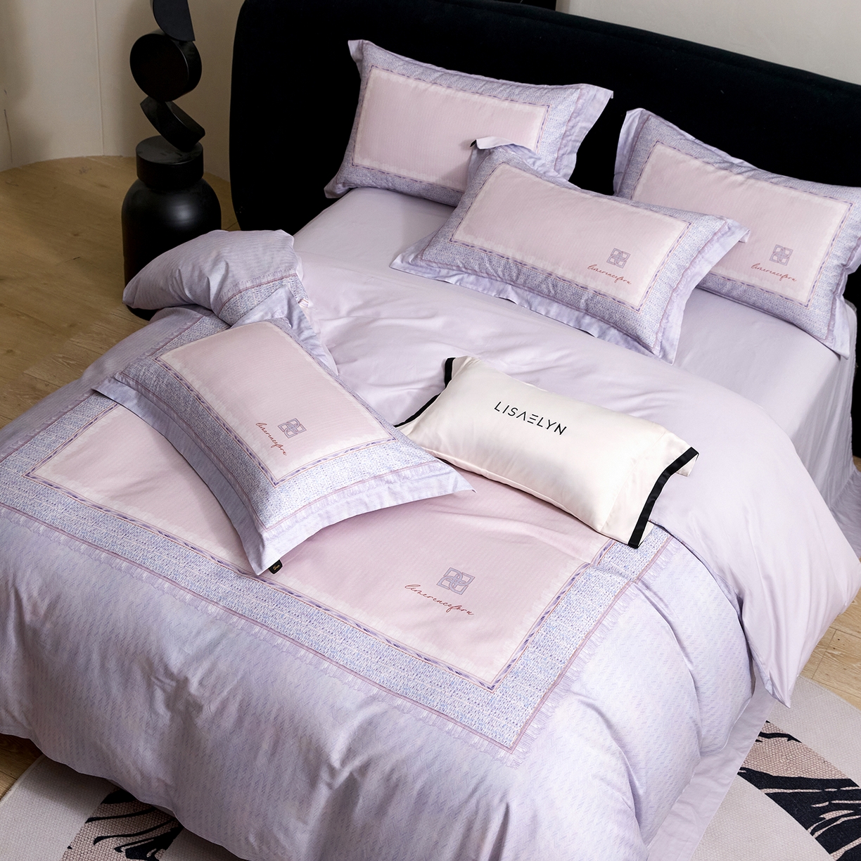 91家纺网 家纺一手货源 找家纺 梧桐树 2026新款60长绒棉平网大版系列四件套 P28罗曼紫