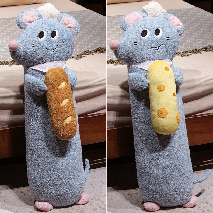 91家纺网 家纺一手货源 找家纺 仟亿莱 2026新款鼠大厨趣味长条抱枕 组合图仅供展示不可下单