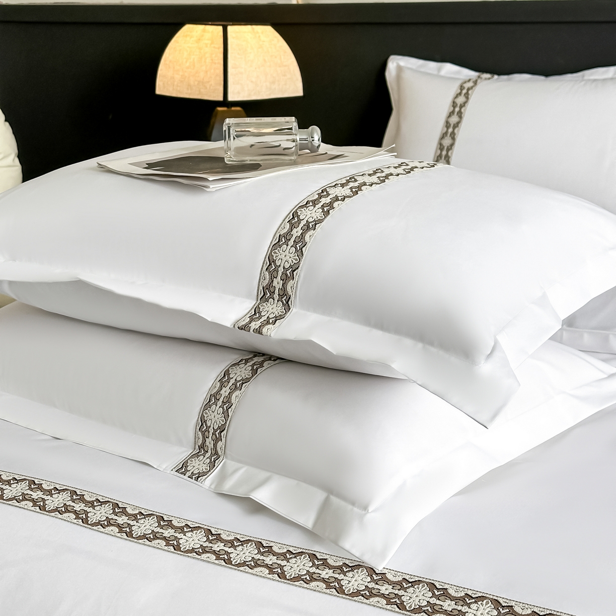 91家纺网 家纺一手货源 找家纺 梦庭帛美 2026新款酒店布草宾馆亲肤四件套 云霁