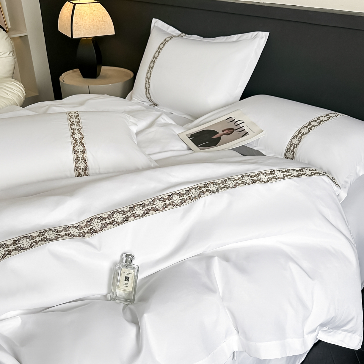 91家纺网 家纺一手货源 找家纺 梦庭帛美 2026新款酒店布草宾馆亲肤四件套 云霁