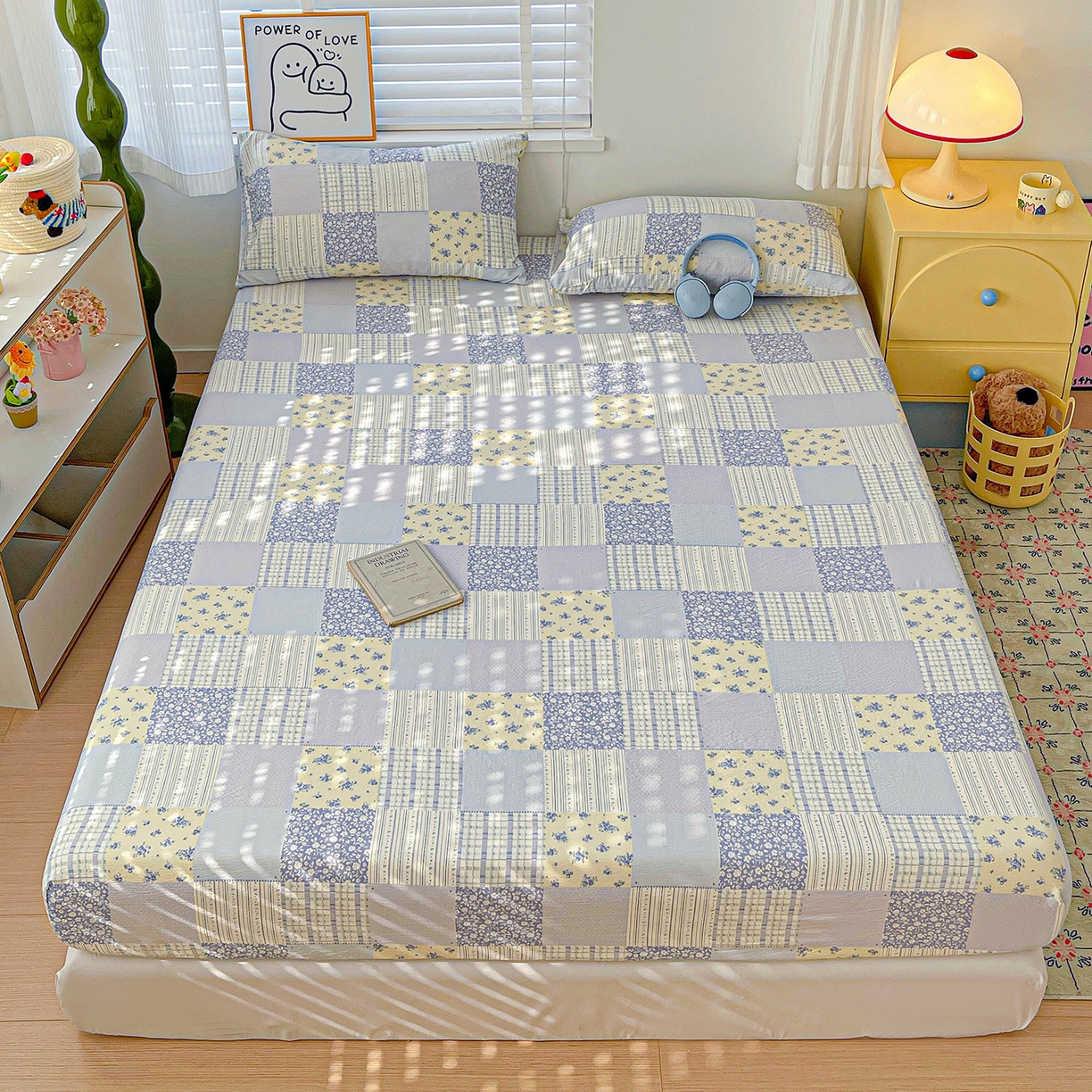 91家纺网 家纺一手货源 找家纺 （总）仟人梦 2026新款云感双层纱印花单床笠床笠单件