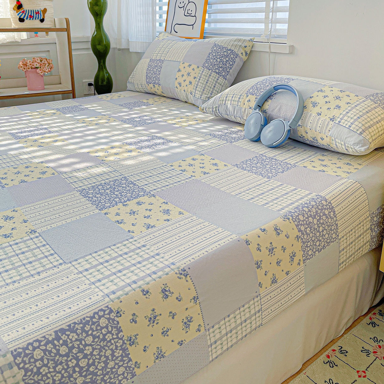 91家纺网 家纺一手货源 找家纺 （总）仟人梦 2026新款云感双层纱印花单床笠床笠单件