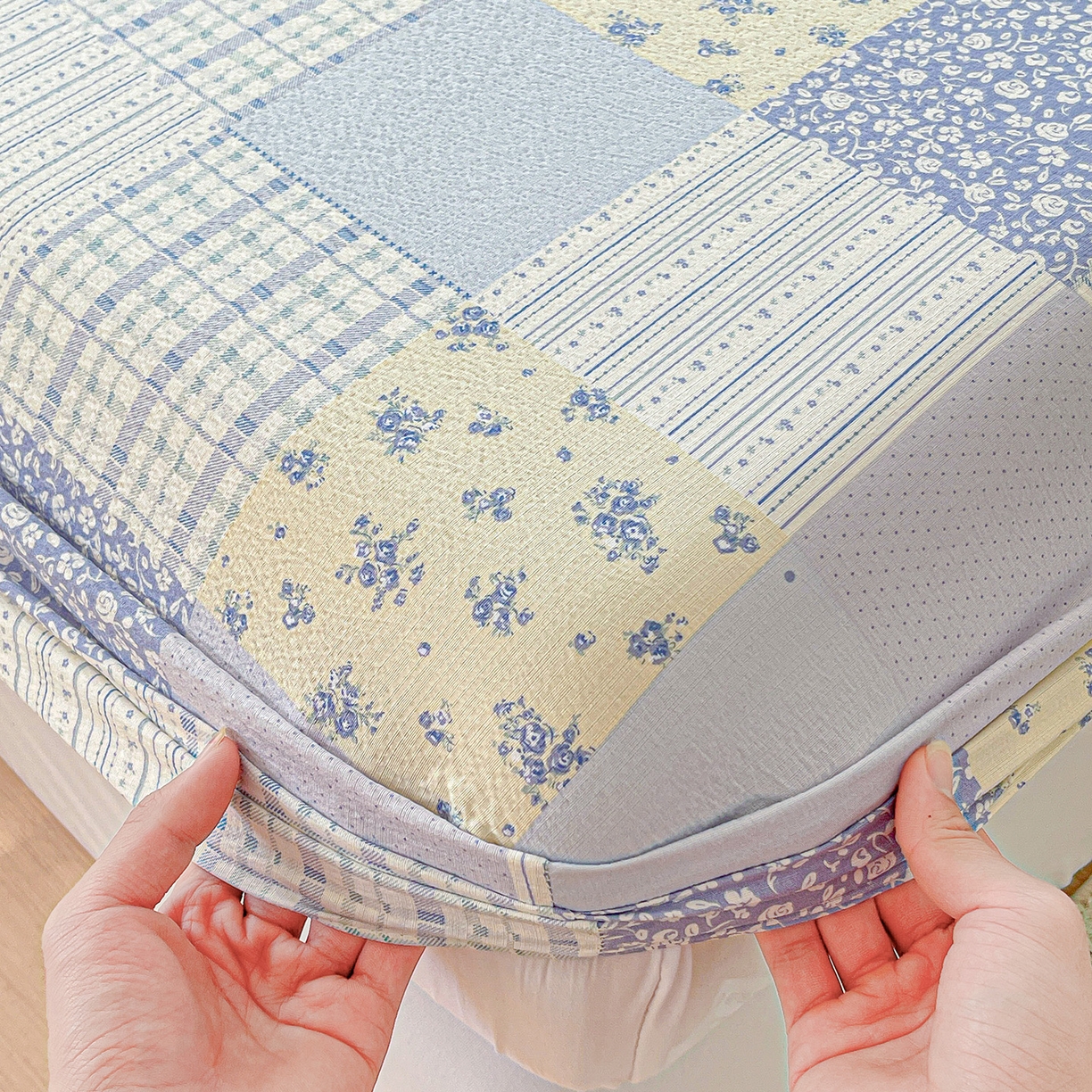 91家纺网 家纺一手货源 找家纺 （总）仟人梦 2026新款云感双层纱印花单床笠床笠单件