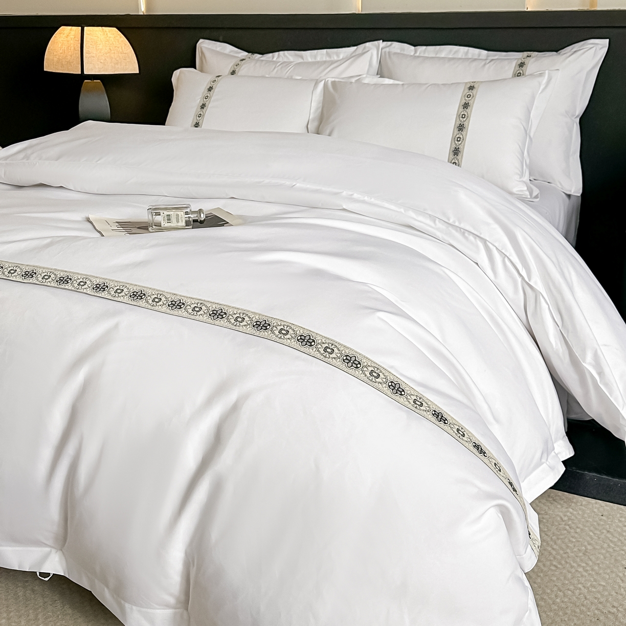 91家纺网 家纺一手货源 找家纺 梦庭帛美 2026新款酒店布草宾馆亲肤四件套 星柚