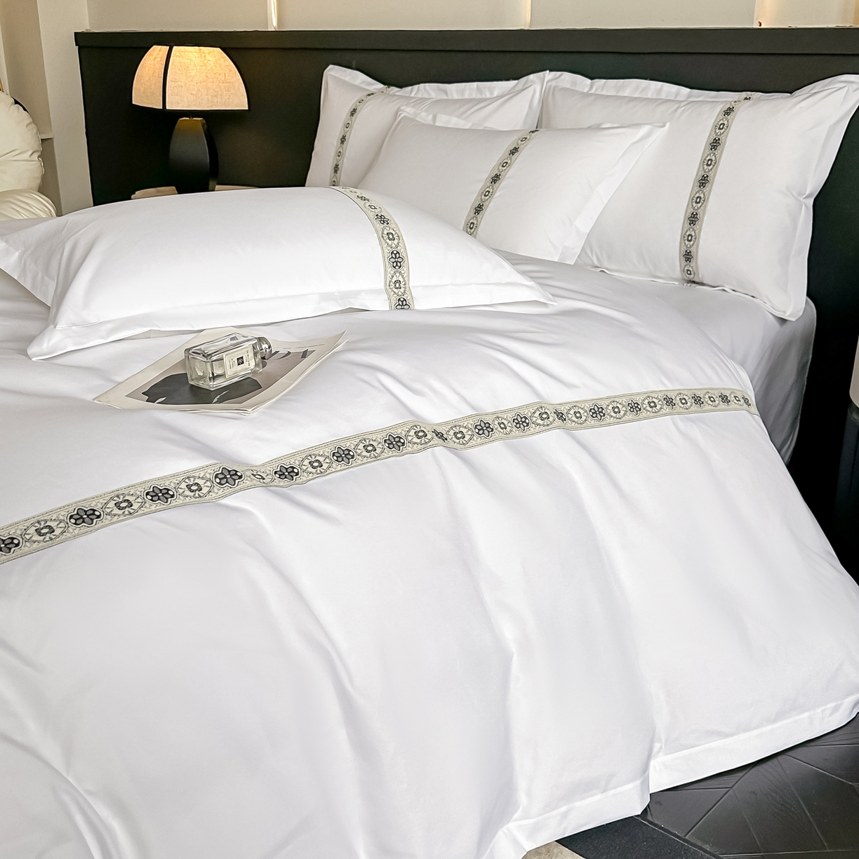 91家纺网 家纺一手货源 找家纺 梦庭帛美 2026新款酒店布草宾馆亲肤四件套 星柚