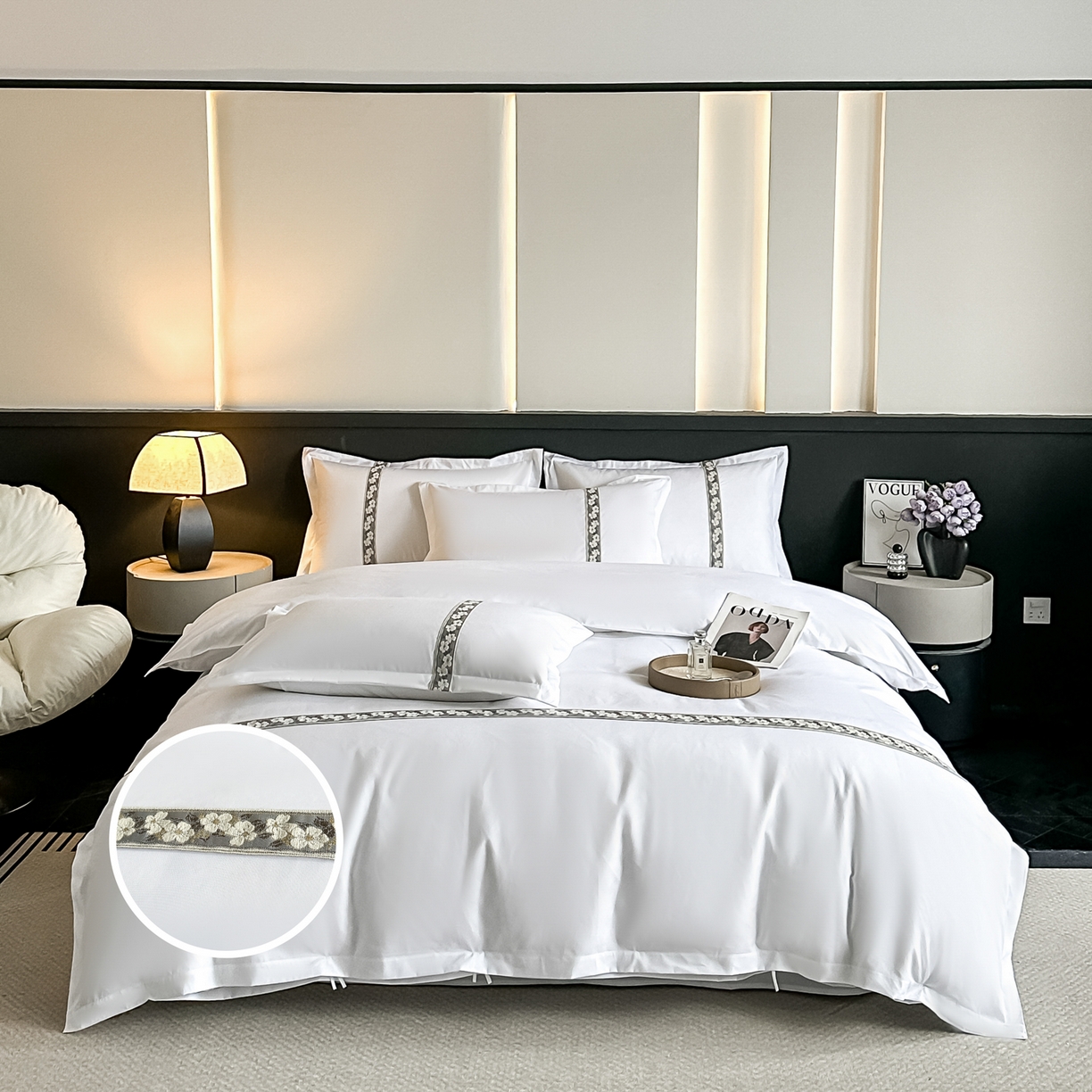 梦庭帛美 2026新款酒店布草宾馆亲肤四件套 胭脂海棠