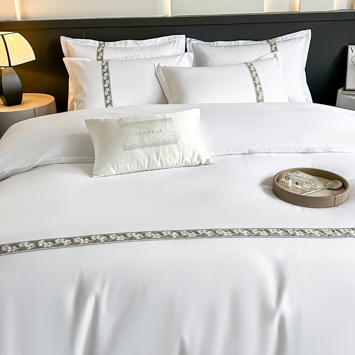 91家纺网 家纺一手货源 找家纺 梦庭帛美 2026新款酒店布草宾馆亲肤四件套 胭脂海棠