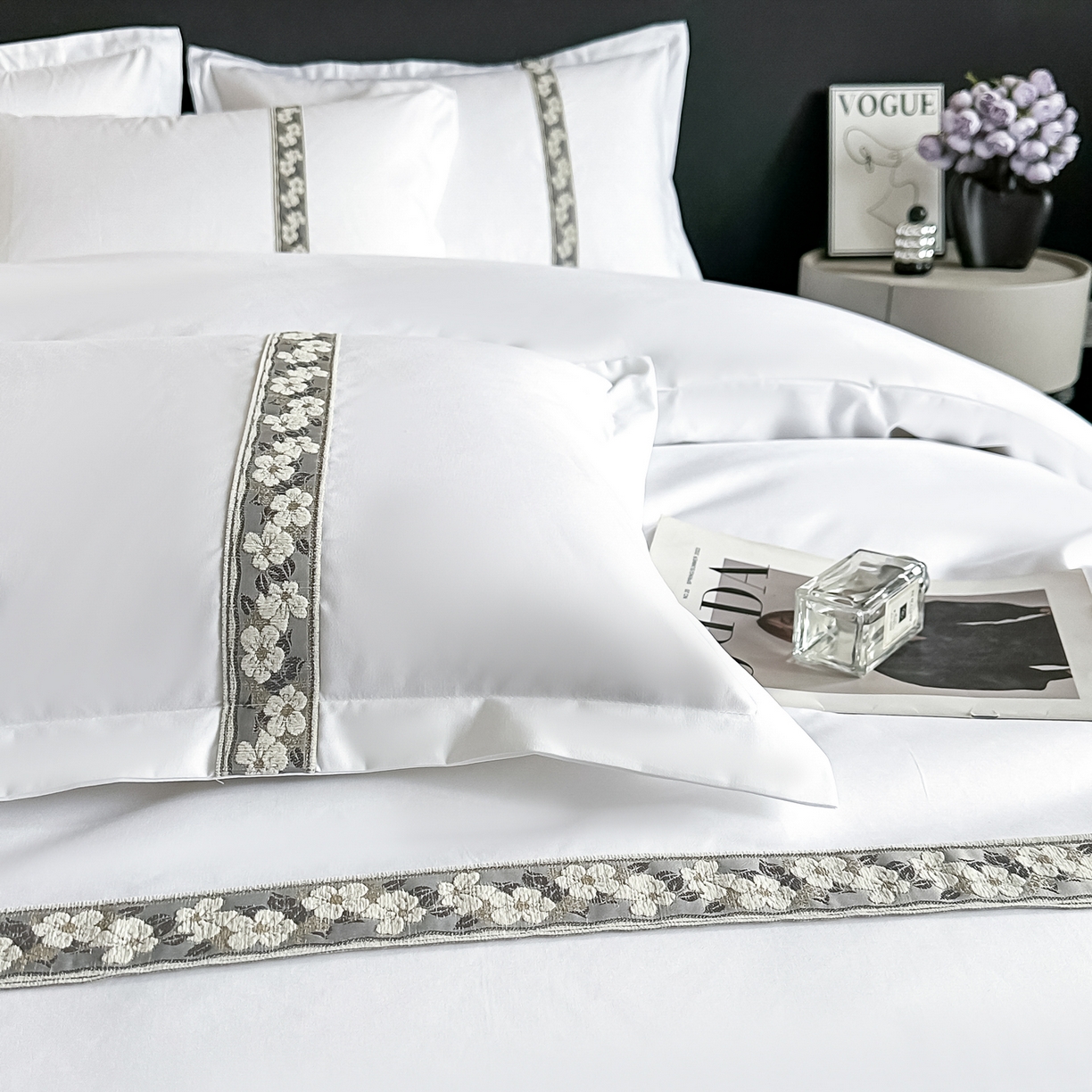 91家纺网 家纺一手货源 找家纺 梦庭帛美 2026新款酒店布草宾馆亲肤四件套 胭脂海棠