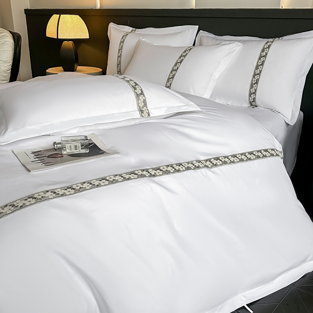 91家纺网 家纺一手货源 找家纺 梦庭帛美 2026新款酒店布草宾馆亲肤四件套 胭脂海棠