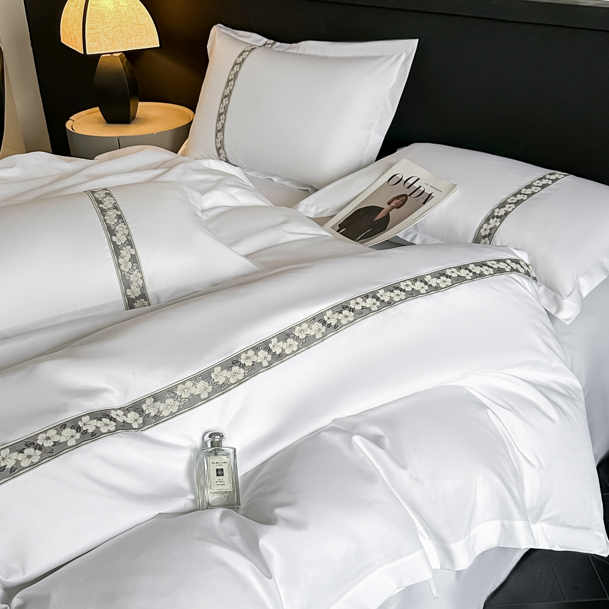 91家纺网 家纺一手货源 找家纺 梦庭帛美 2026新款酒店布草宾馆亲肤四件套 胭脂海棠