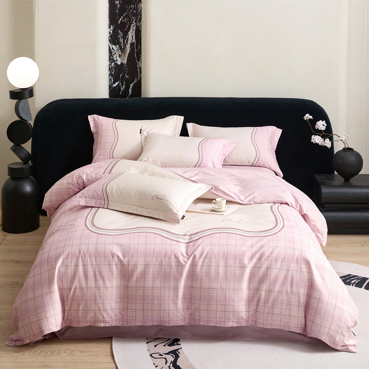 梧桐树 2026新款60长绒棉平网大版系列四件套 P34幻境粉