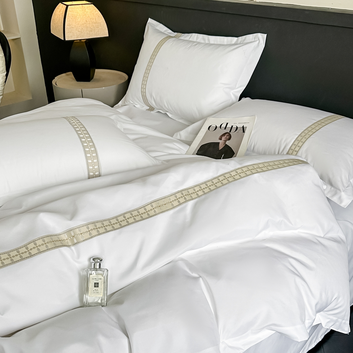 91家纺网 家纺一手货源 找家纺 梦庭帛美 2026新款酒店布草宾馆亲肤四件套 月光之梦