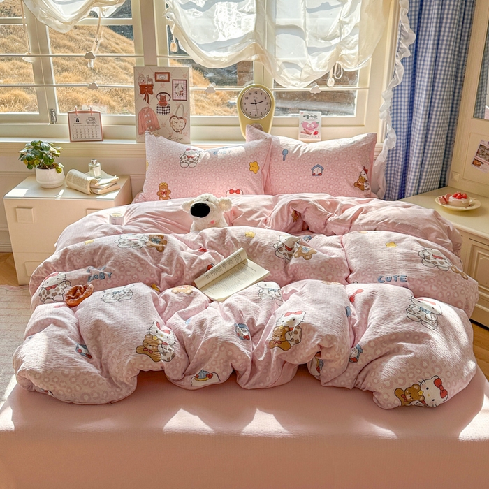 91家纺网 家纺一手货源 找家纺 （总）女子家纺 2026春夏新款云感皱皱纱小清新四件套