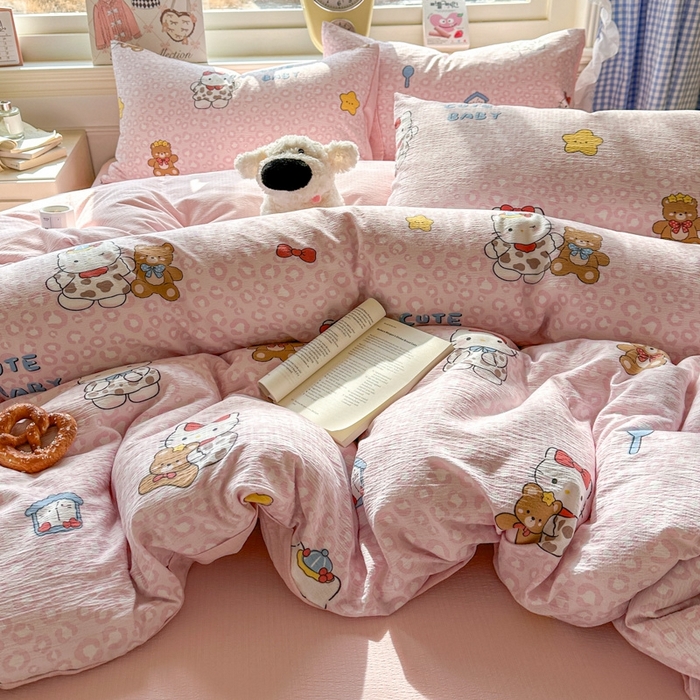 91家纺网 家纺一手货源 找家纺 （总）女子家纺 2026春夏新款云感皱皱纱小清新四件套