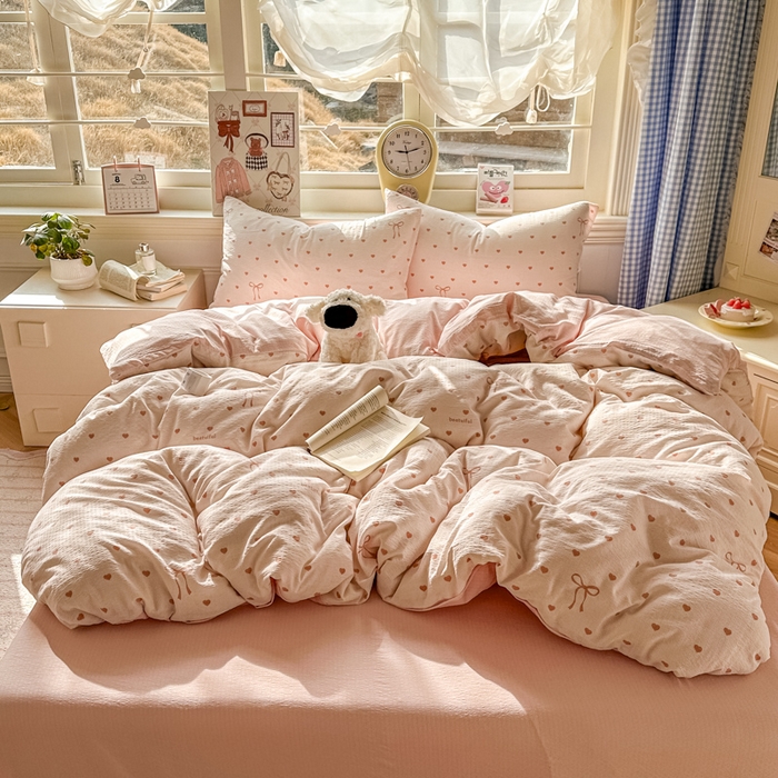 91家纺网 家纺一手货源 找家纺 （总）女子家纺 2026春夏新款云感皱皱纱小清新四件套